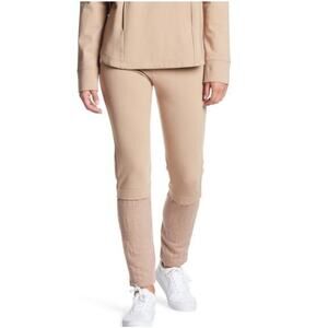 Lime & Vine Women's High Rise Kylie Word Knit Panel Legging Pants Tan Size Large